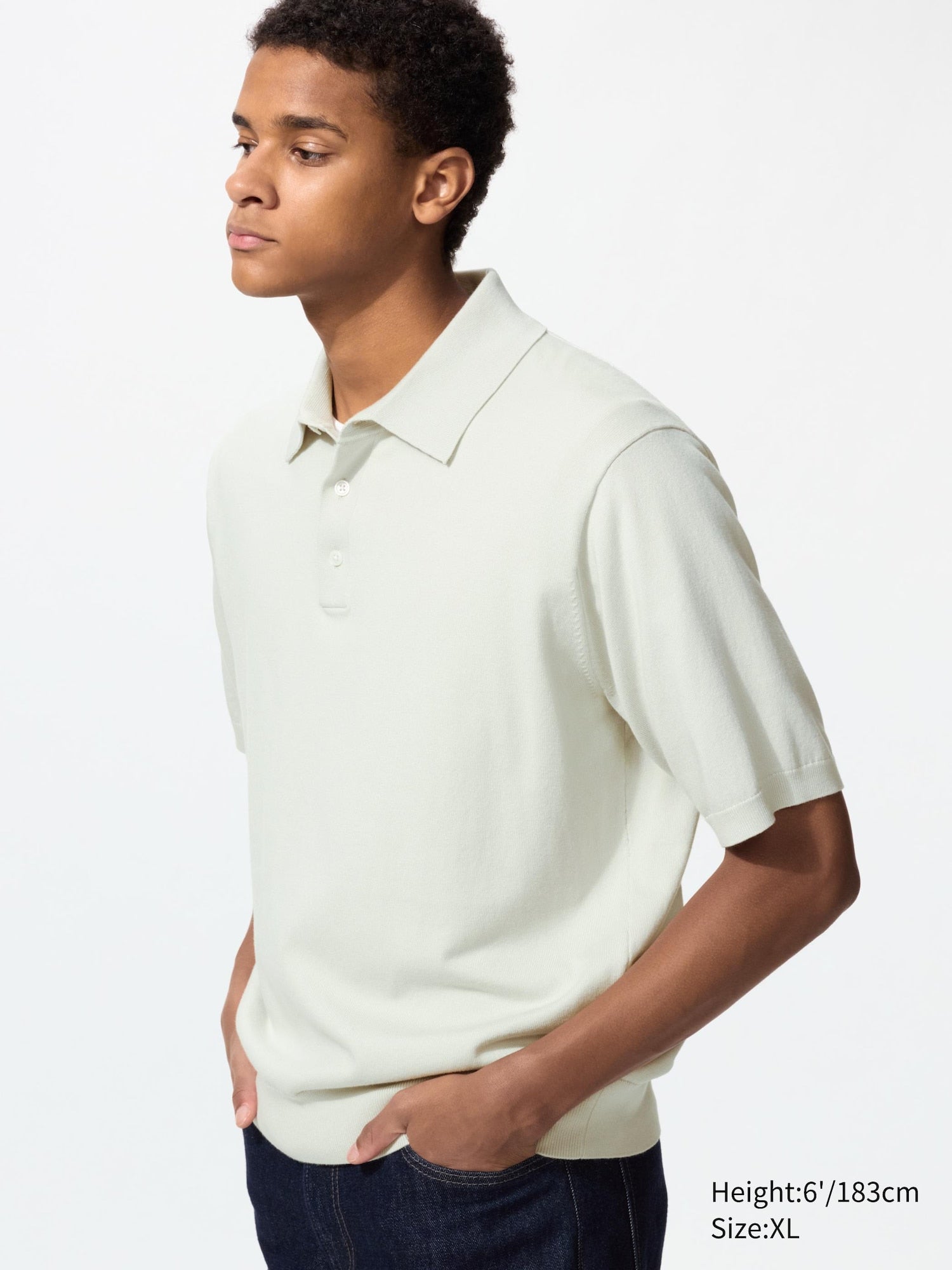 Washable Knitted Polo Sweater Short Sleeve - BLACK