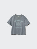 KIDS AIRism Cotton Graphic Crew Neck T-Shirt - BLUE