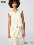 Premium Linen Vest - OFF WHITE
