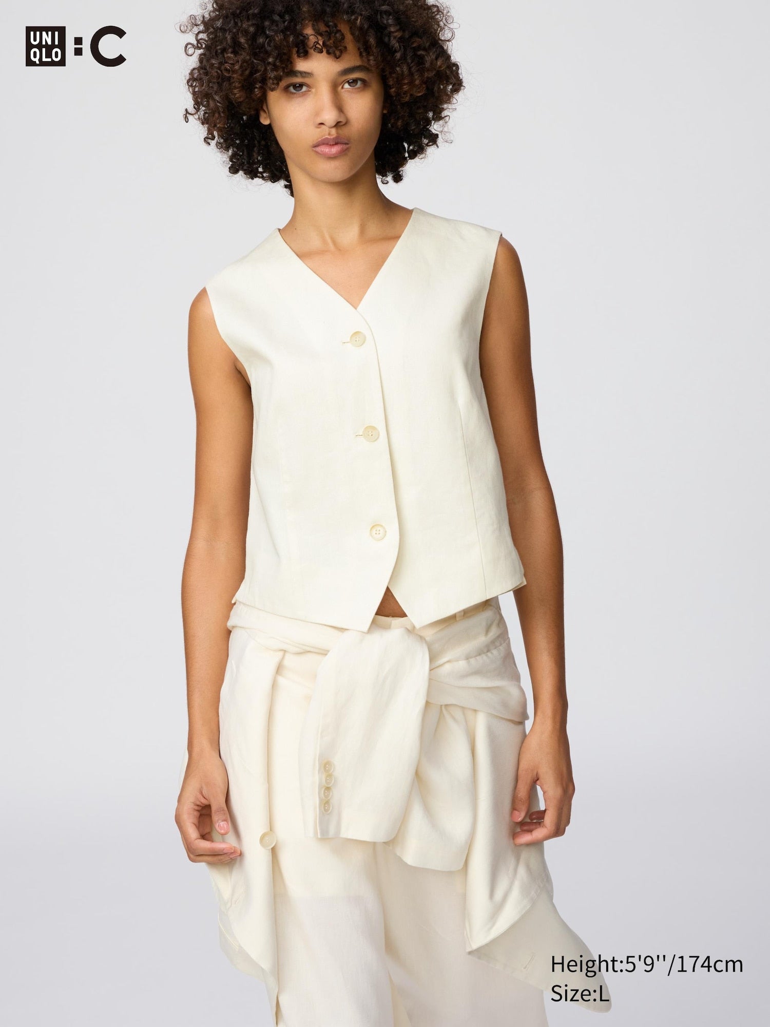 Premium Linen Vest - OFF WHITE