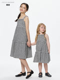 GIRLS Shirring Dress Checkered - OFF WHITE