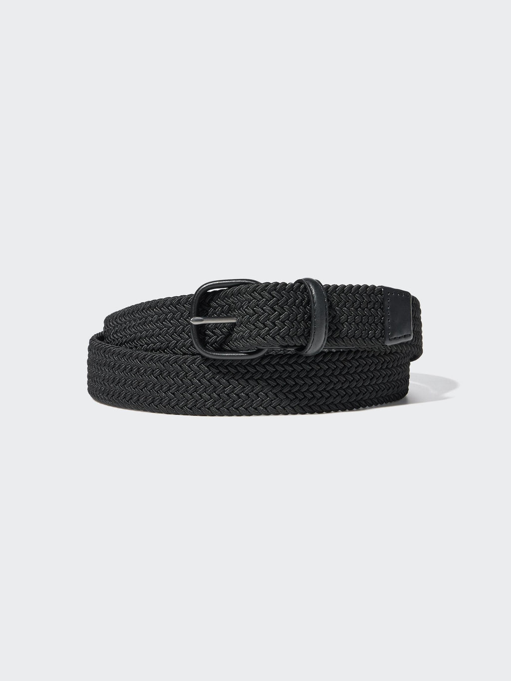 Leather Combination Mesh Belt - BLACK