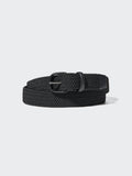 Leather Combination Mesh Belt - BLACK