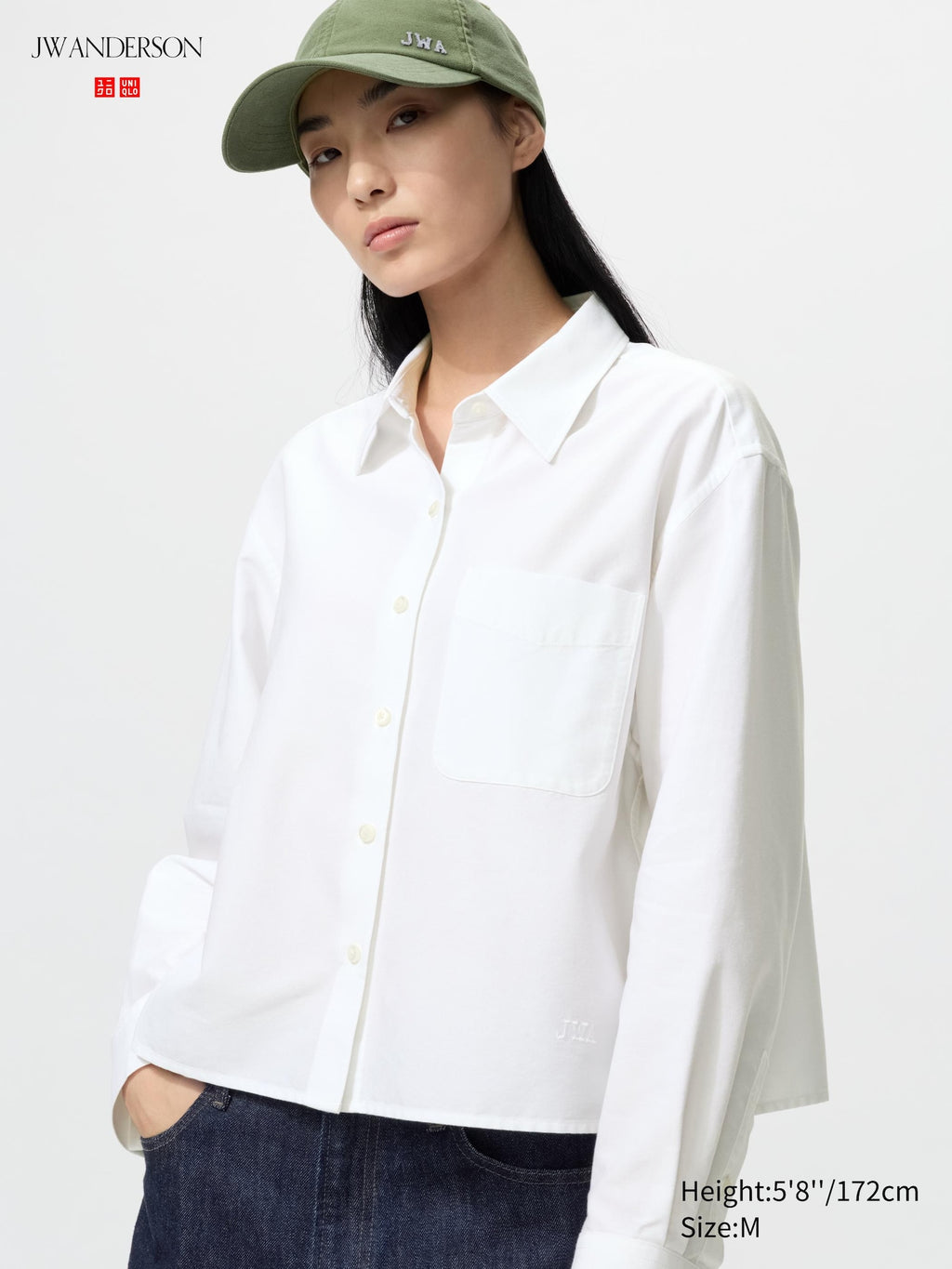 Oxford Boxy Shirt Long Sleeve - WHITE