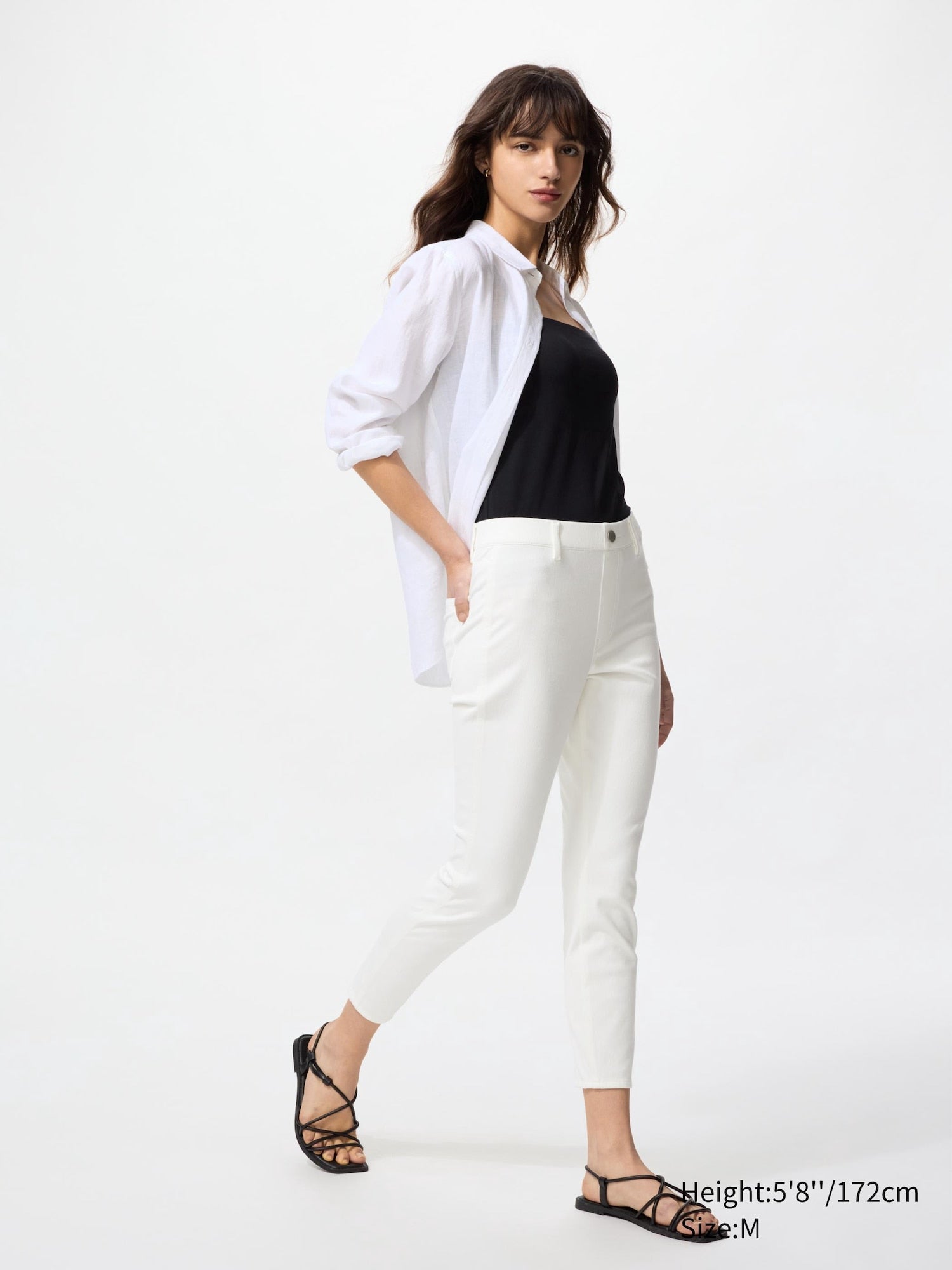 Ultra Stretch Cropped Leggings Pants - WHITE