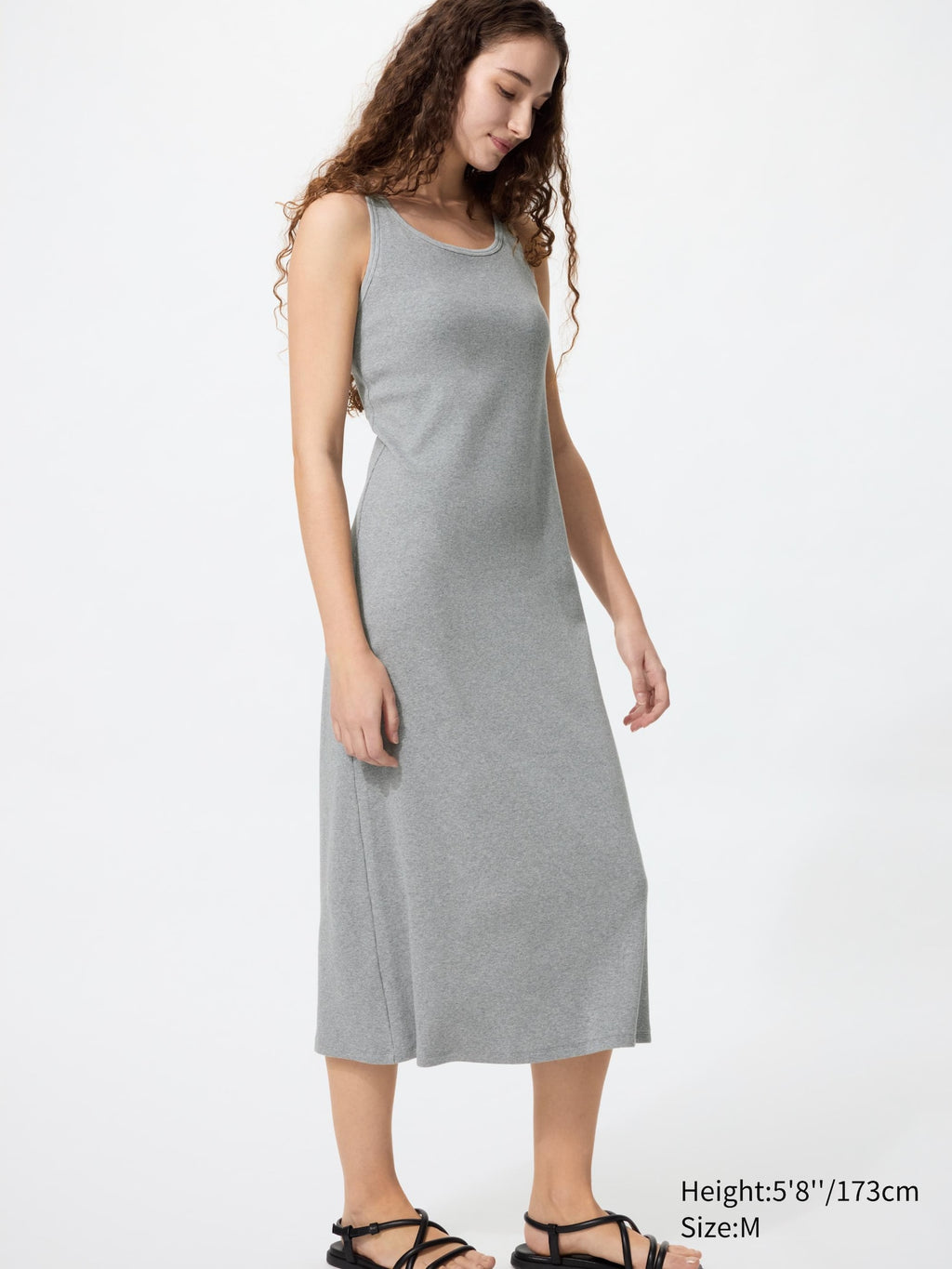 Ribbed Bra Dress Sleeveless - GRAY