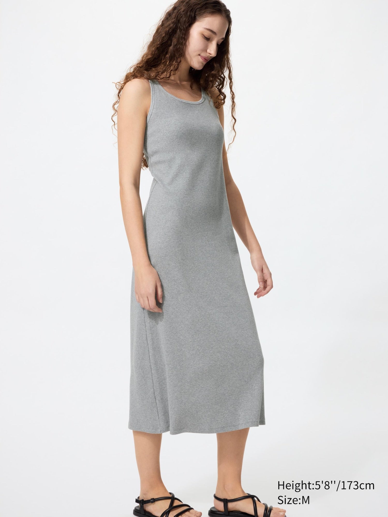 Ribbed Bra Dress Sleeveless - GRAY