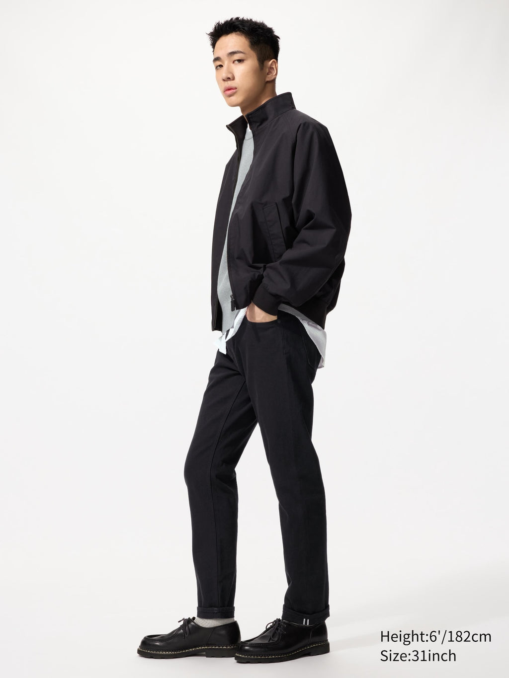 Slim Straight Jeans - BLACK