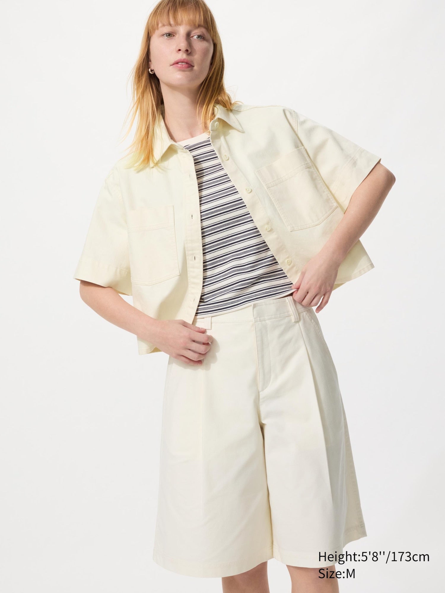 Jersey Pleated Long Shorts - OFF WHITE
