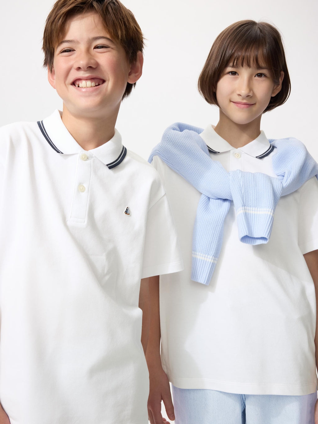 KIDS Dry Pique Polo Shirt - WHITE