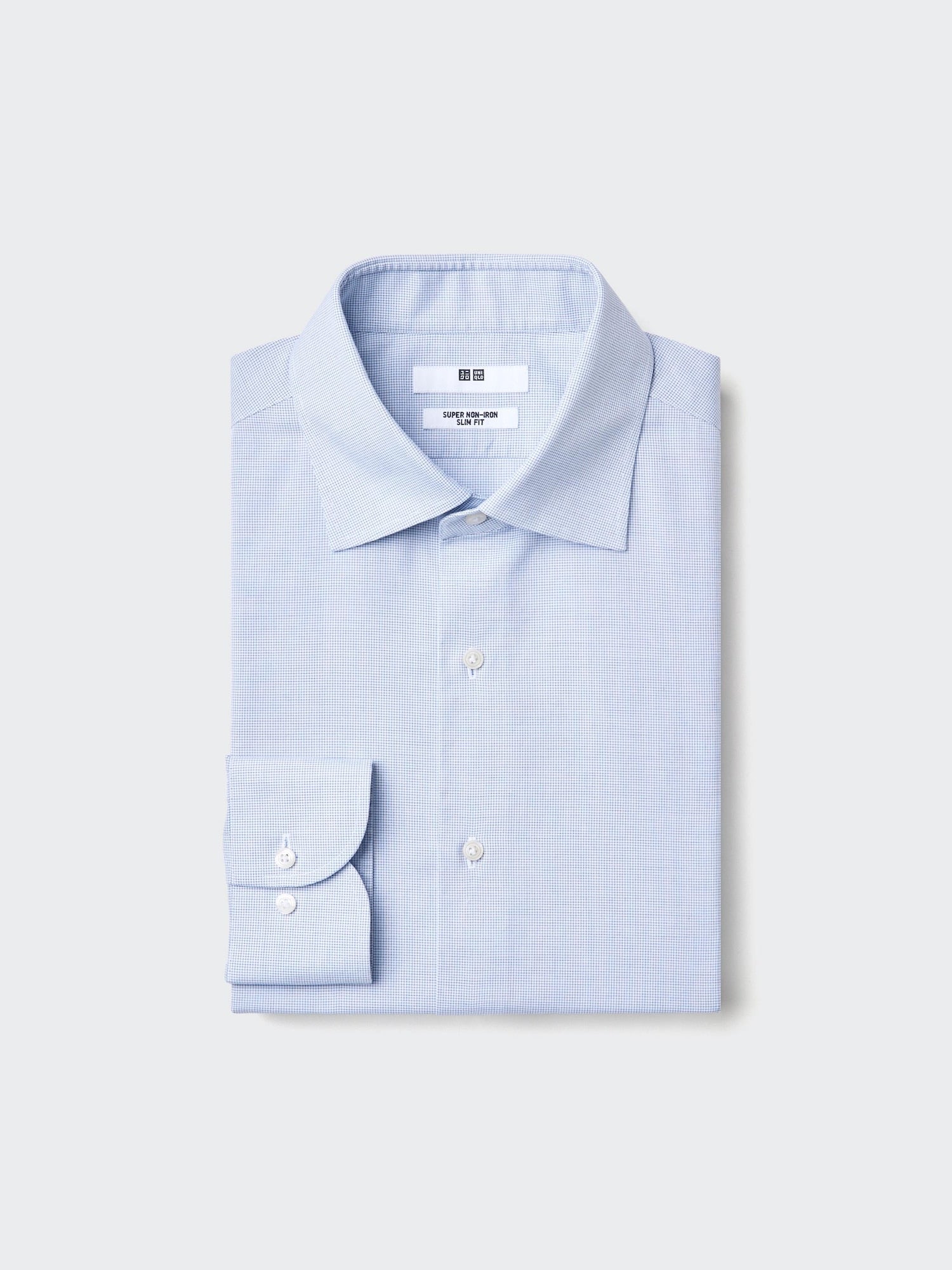 Super Non Iron Slim Fit Shirt Long Sleeve (Spread) - BLUE
