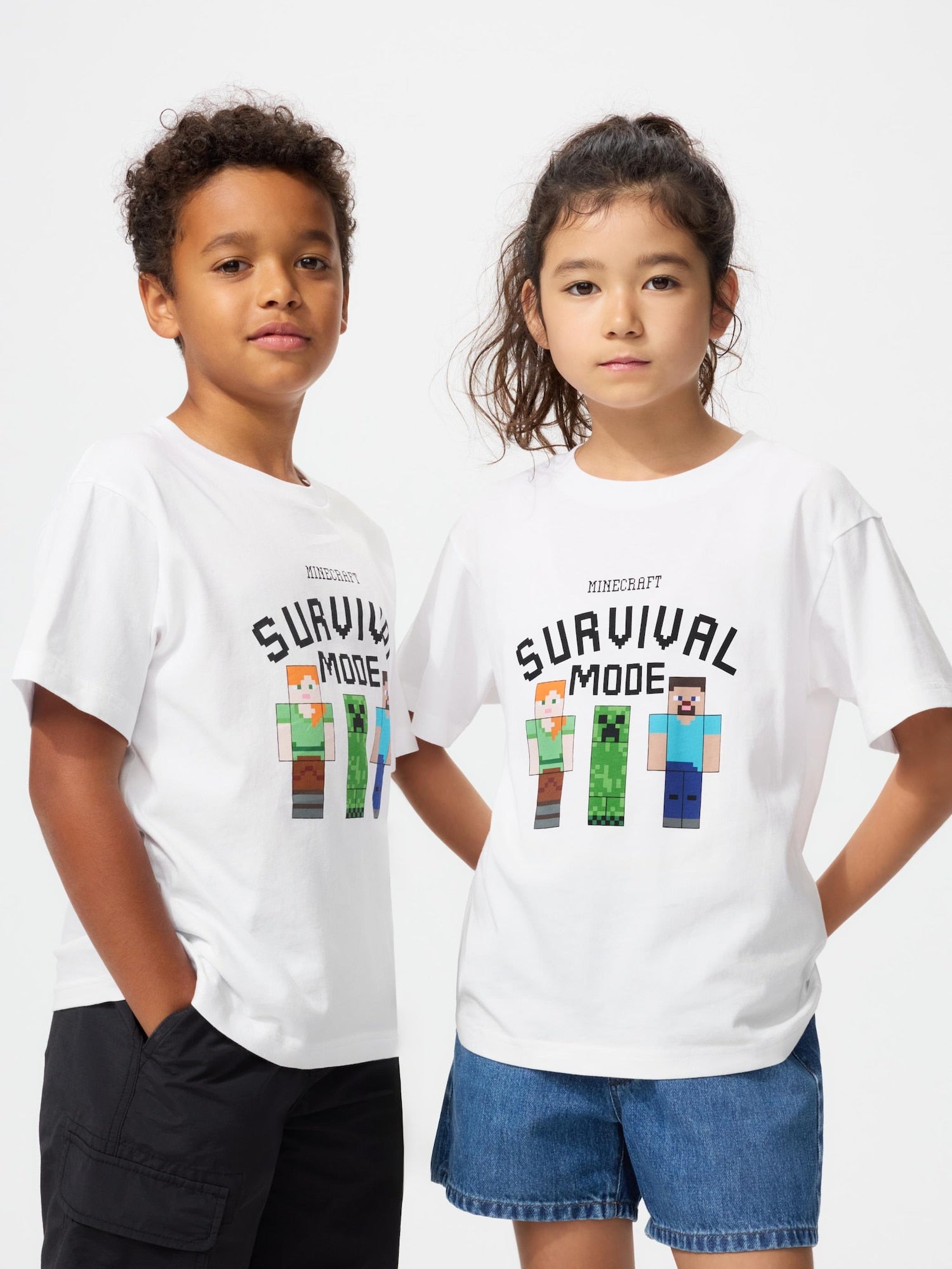 KIDS Minecraft UT (Short Sleeve Graphic T-Shirt) - WHITE