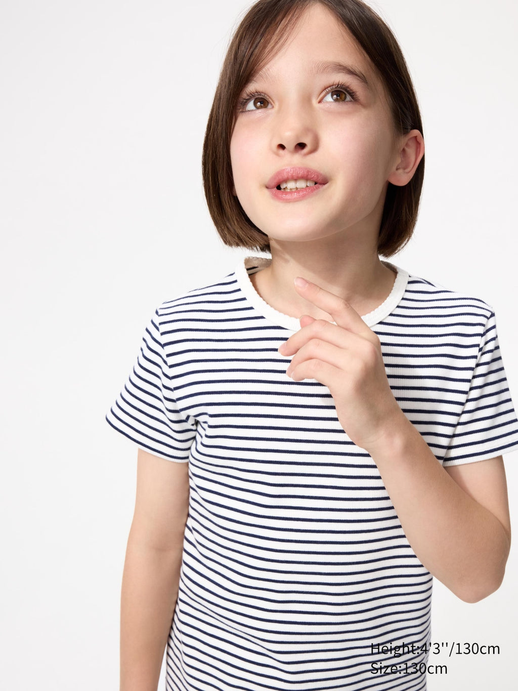 GIRLS Ribbed T-Shirt Striped - WHITE