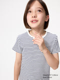 GIRLS Ribbed T-Shirt Striped - WHITE
