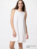 Linen Blend Mini Dress - BLACK