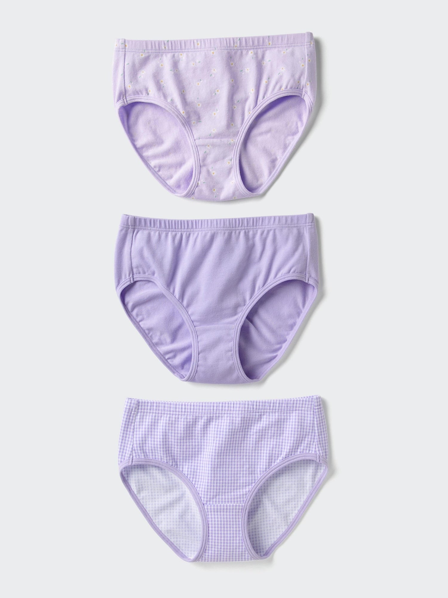 GIRLS Stretch Cotton Shorts 3 Pairs - LIGHT PURPLE