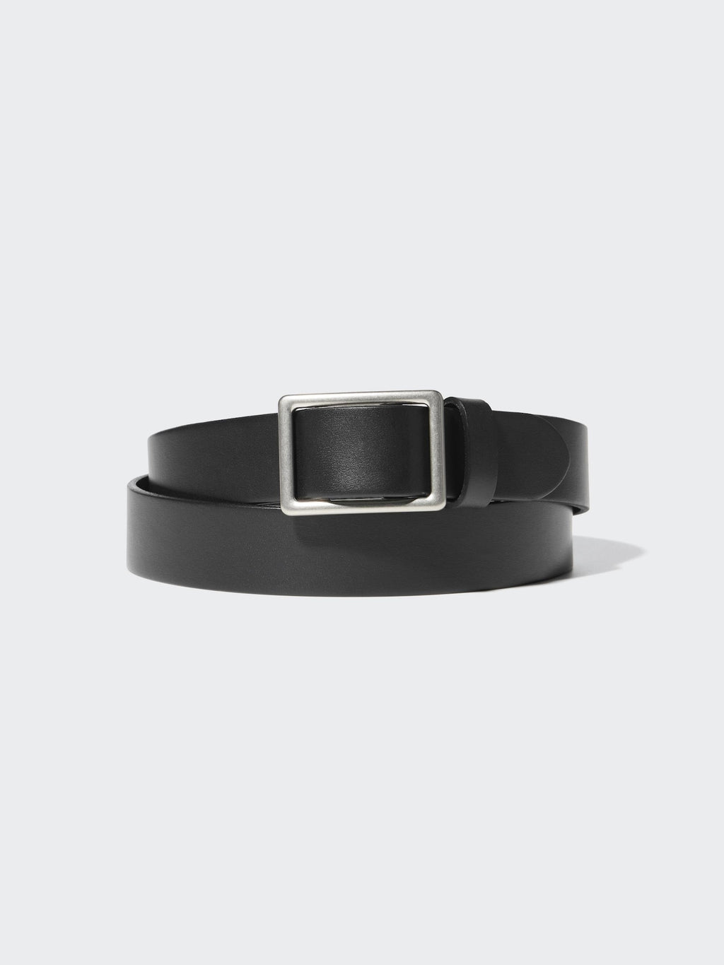 Italian Leather Slide Buckle Belt - BLACK