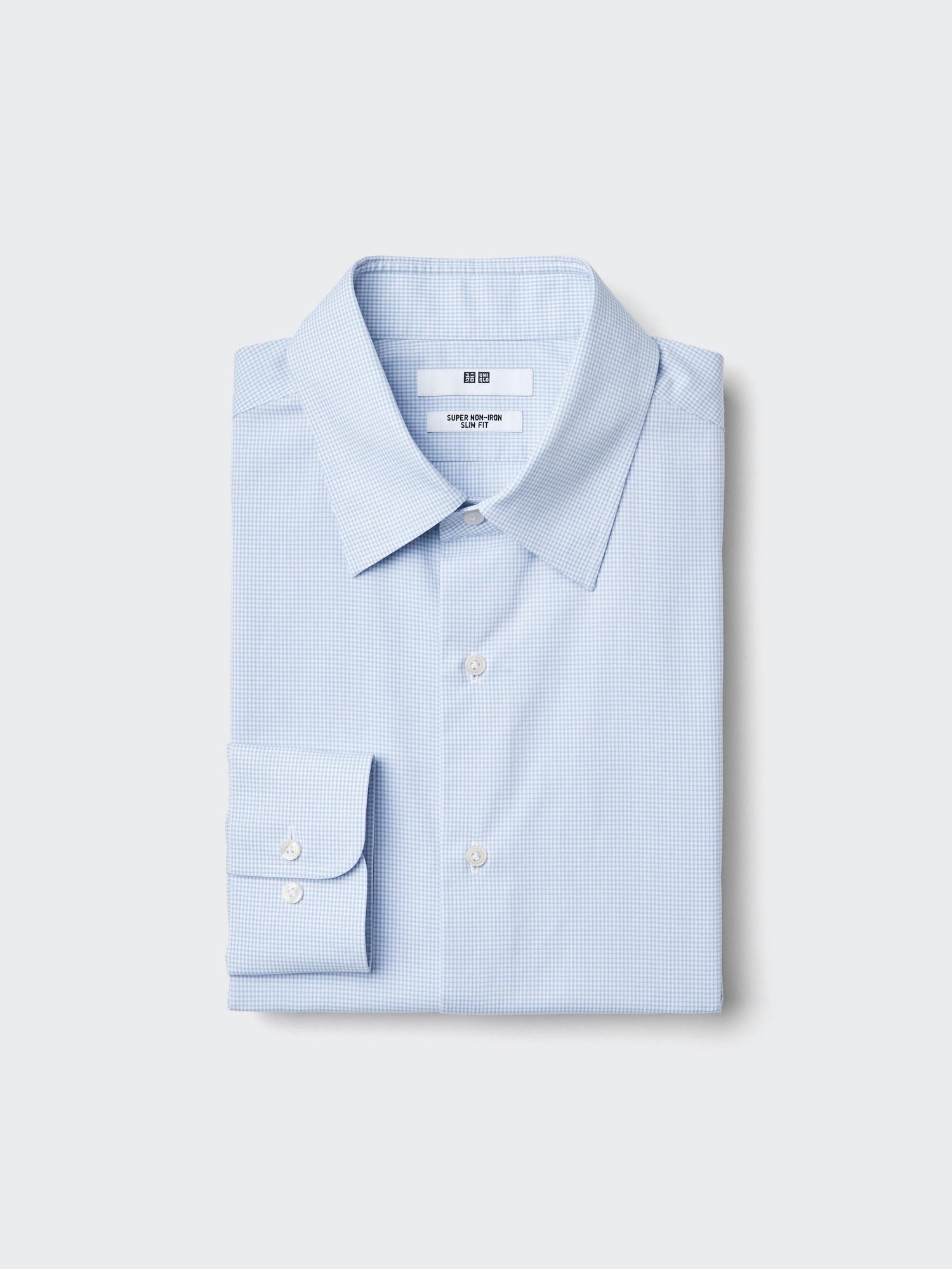 Super Non Iron Slim Fit Shirt Long Sleeve - BLUE