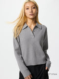 Smooth Cotton Polo Sweater - YELLOW