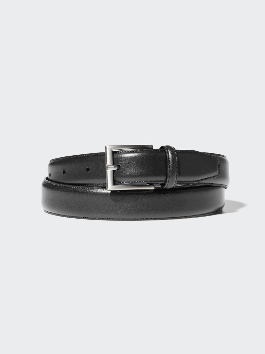 Italian Leather Stitched Belt - BLACK