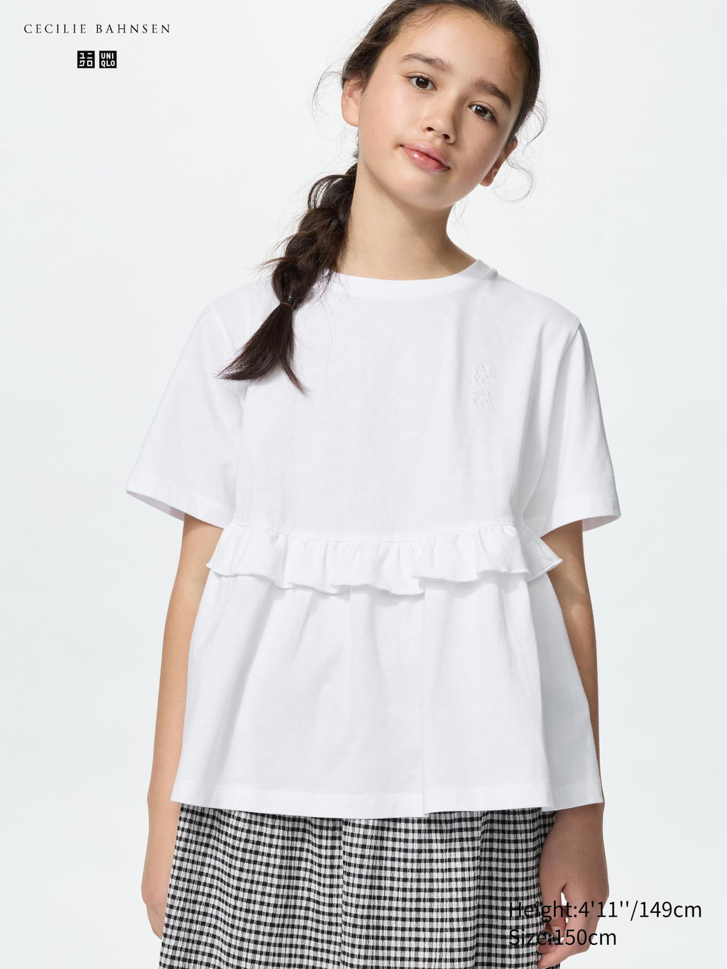 GIRLS Frill T-Shirt - WHITE