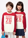 KIDS AIRism Graphic Cotton Crew Neck T Long Sleeve - RED