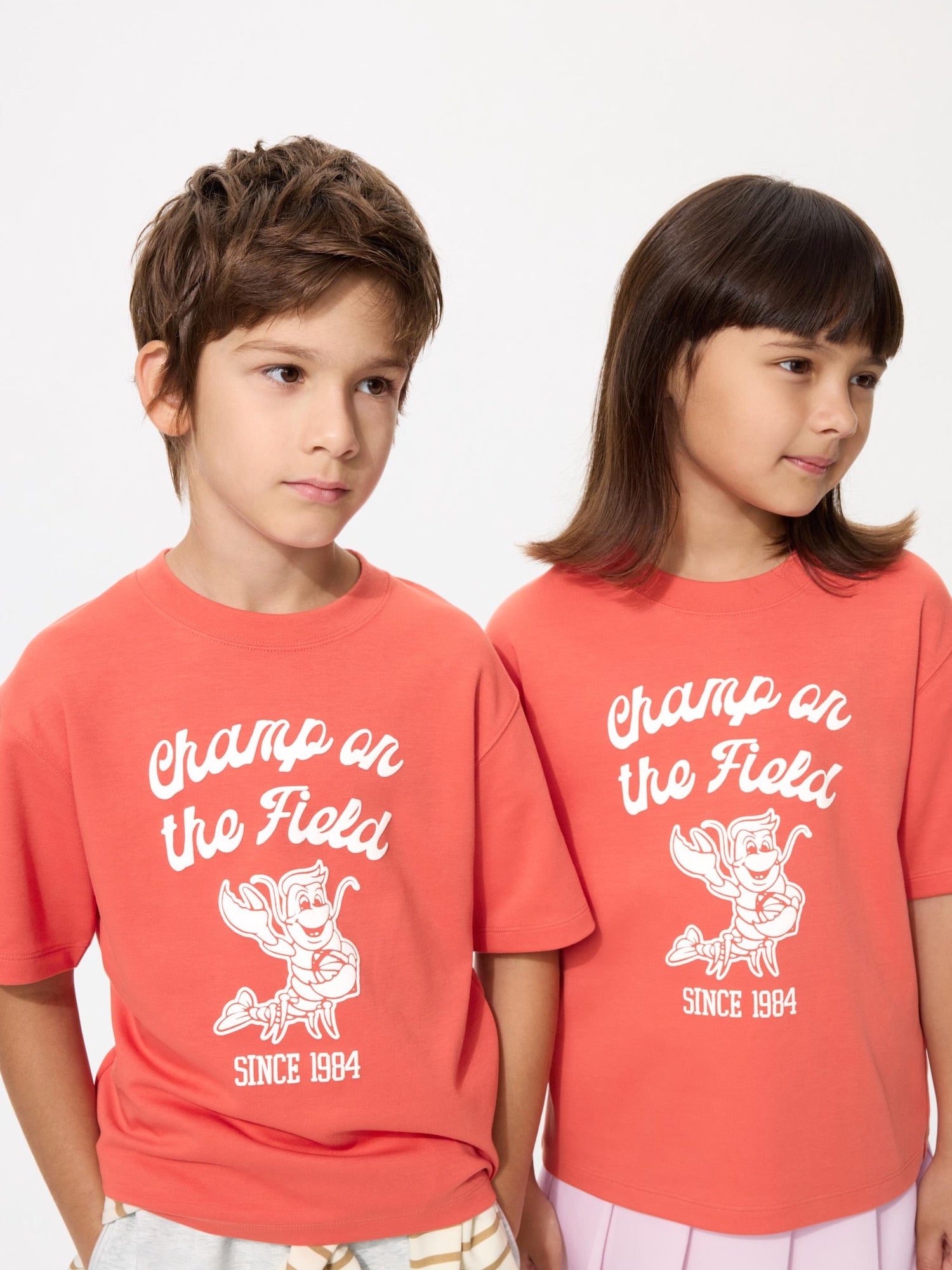 KIDS AIRism Cotton Graphic Crew Neck T-Shirt - RED