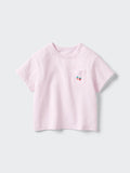 AIRism Cotton Crew Neck T-Shirt Patch - PINK