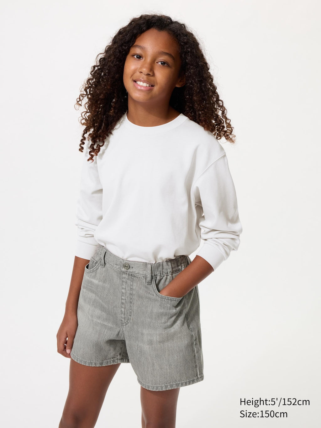 GIRLS Denim Shorts - GRAY