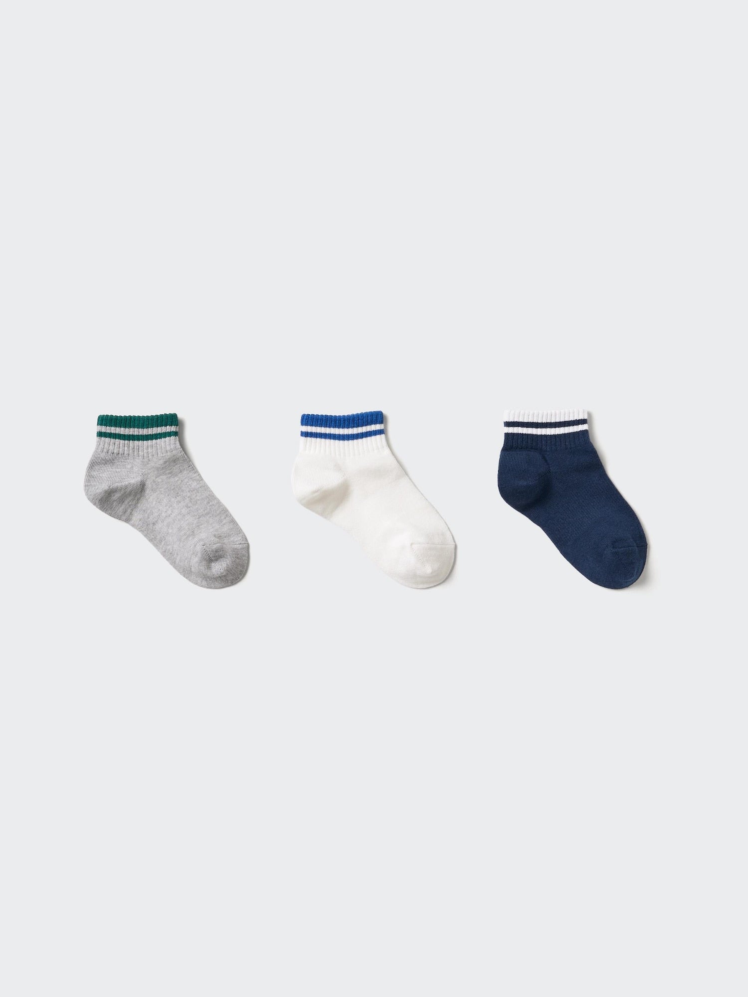 KIDS Short Socks 3 Pairs Line - GRAY