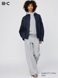 Sweat Straight Pants (Longer Length) - GRAY
