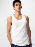 Dry Ribbed Tank Top - WHITE
