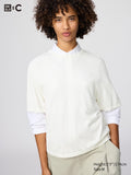 Boxy Knitted T-Shirt - OFF WHITE