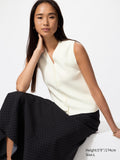 Scalloped V Neck Sweater - GRAY