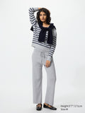 Washable Knit Ribbed Pants (Co-ord) (Regular Length) - BLUE