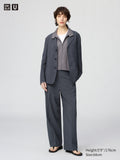 High Rise Straight Pants - DARK GRAY