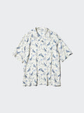 Modal Cotton Open Collar Shirt Short Sleeve - BEIGE