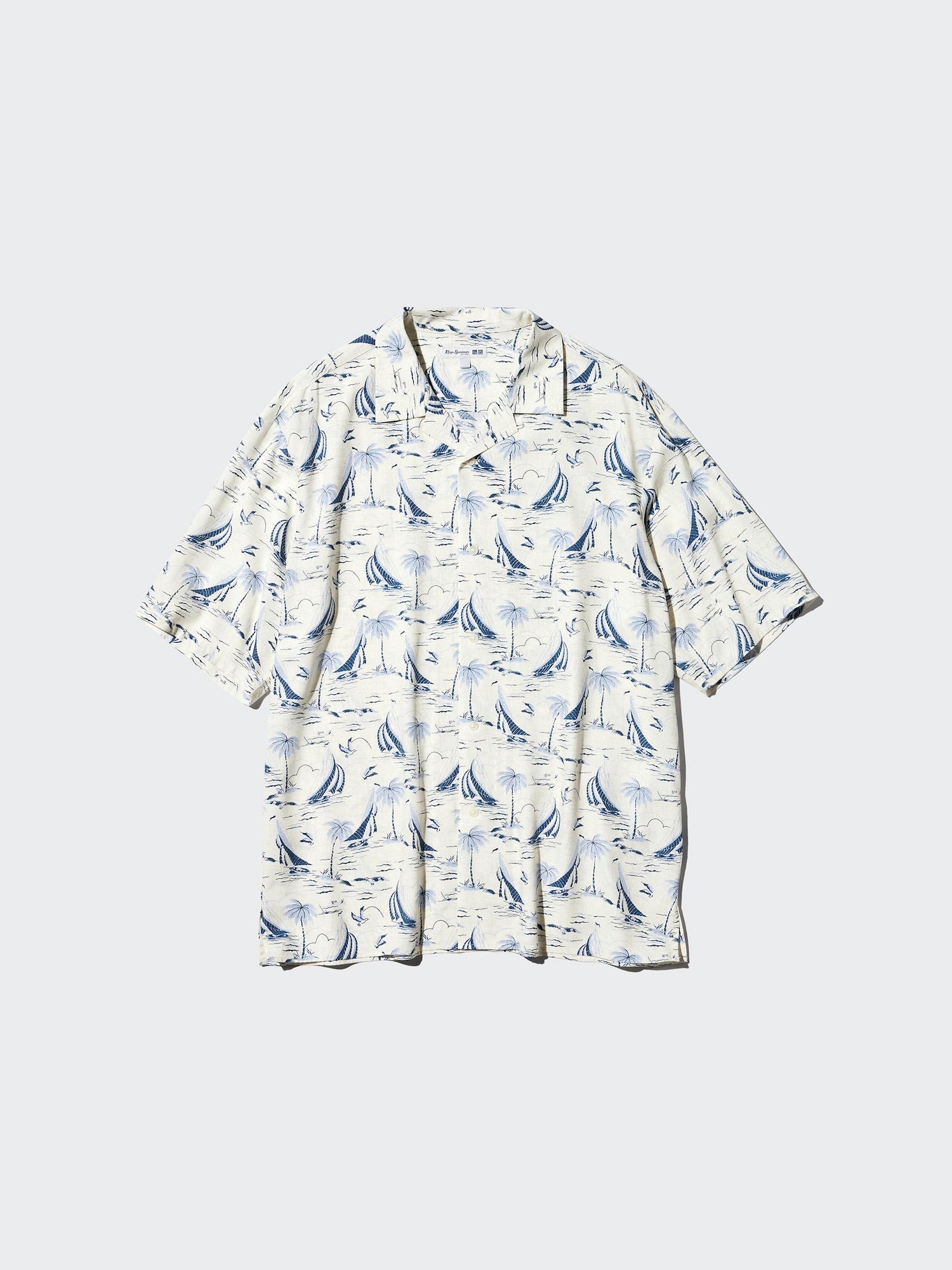 Modal Cotton Open Collar Shirt Short Sleeve - BEIGE