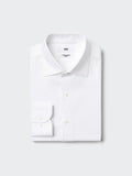 Super Non Iron Slim Fit No Pocket Long Sleeve Shirt (Spread) - WHITE