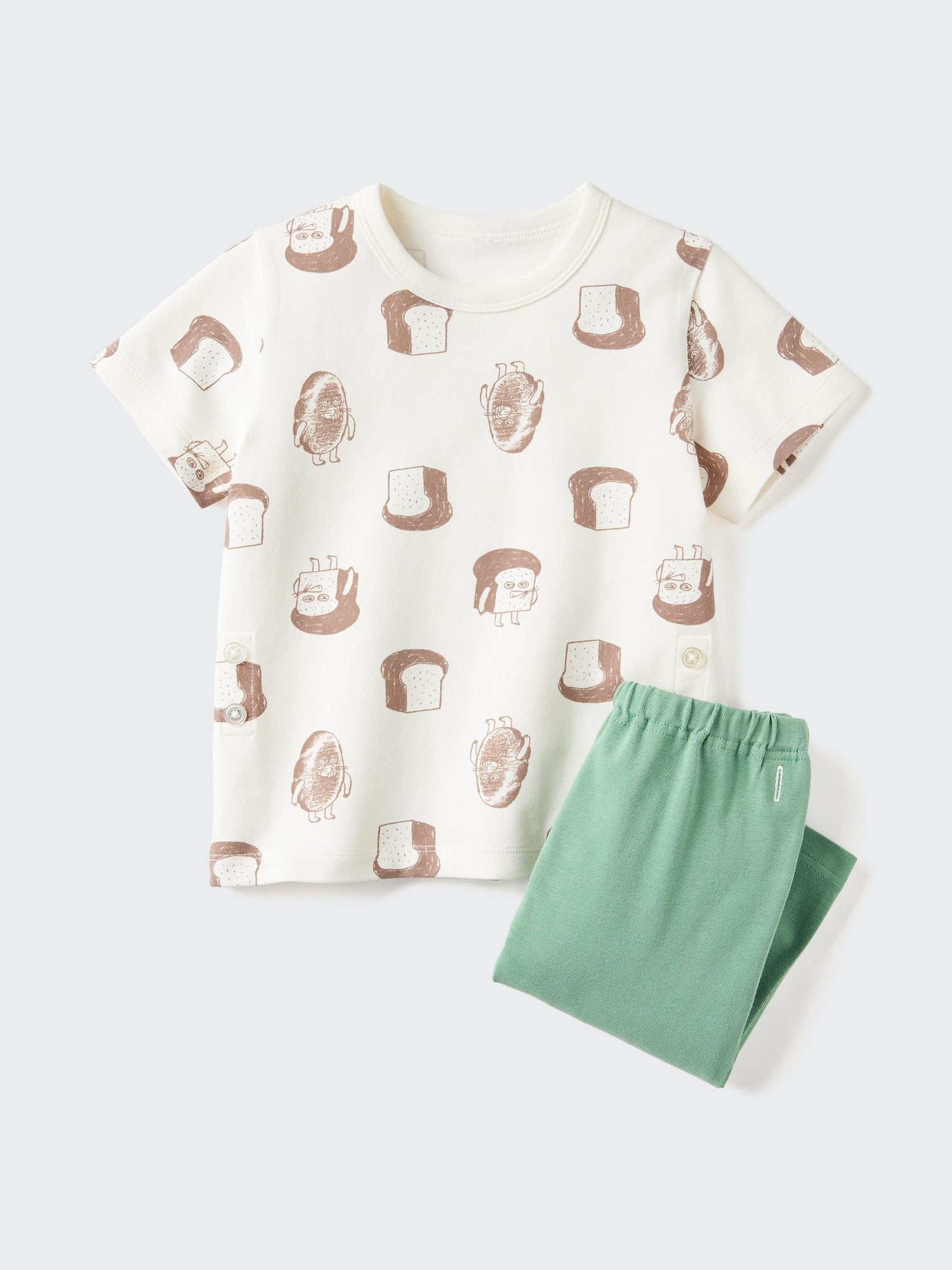 Picture Book Dry Pajamas Short Sleeve (Bread Thief) - GREEN