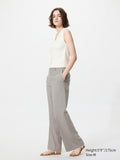 Smart Wide Pants Stripe (Longer Length) - LIGHT GRAY