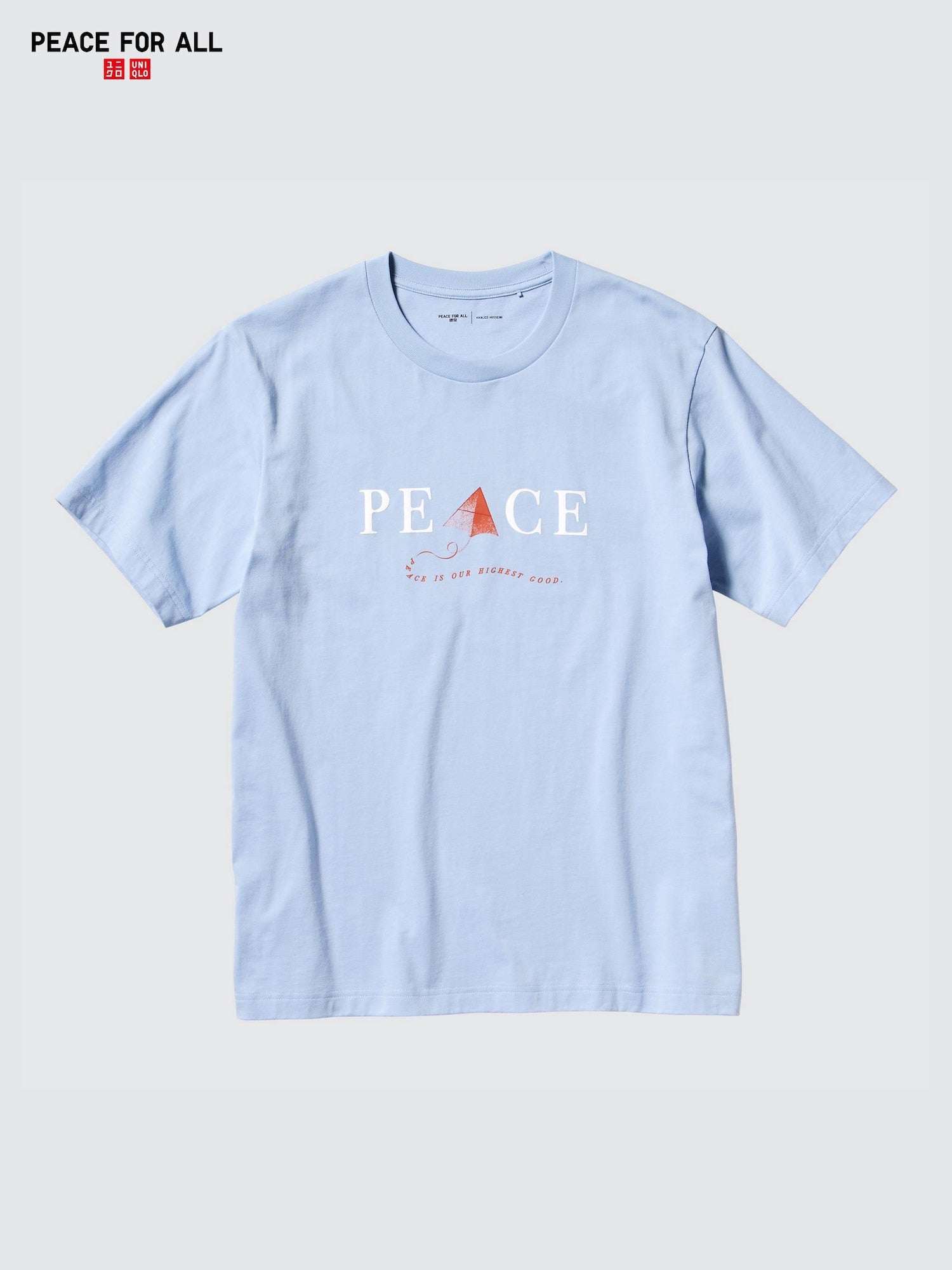 PEACE FOR ALL K. Hosseini Short Sleeve T-Shirt - LIGHT BLUE