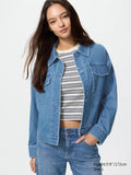 Jersey Relaxed Jacket Denim - BLUE