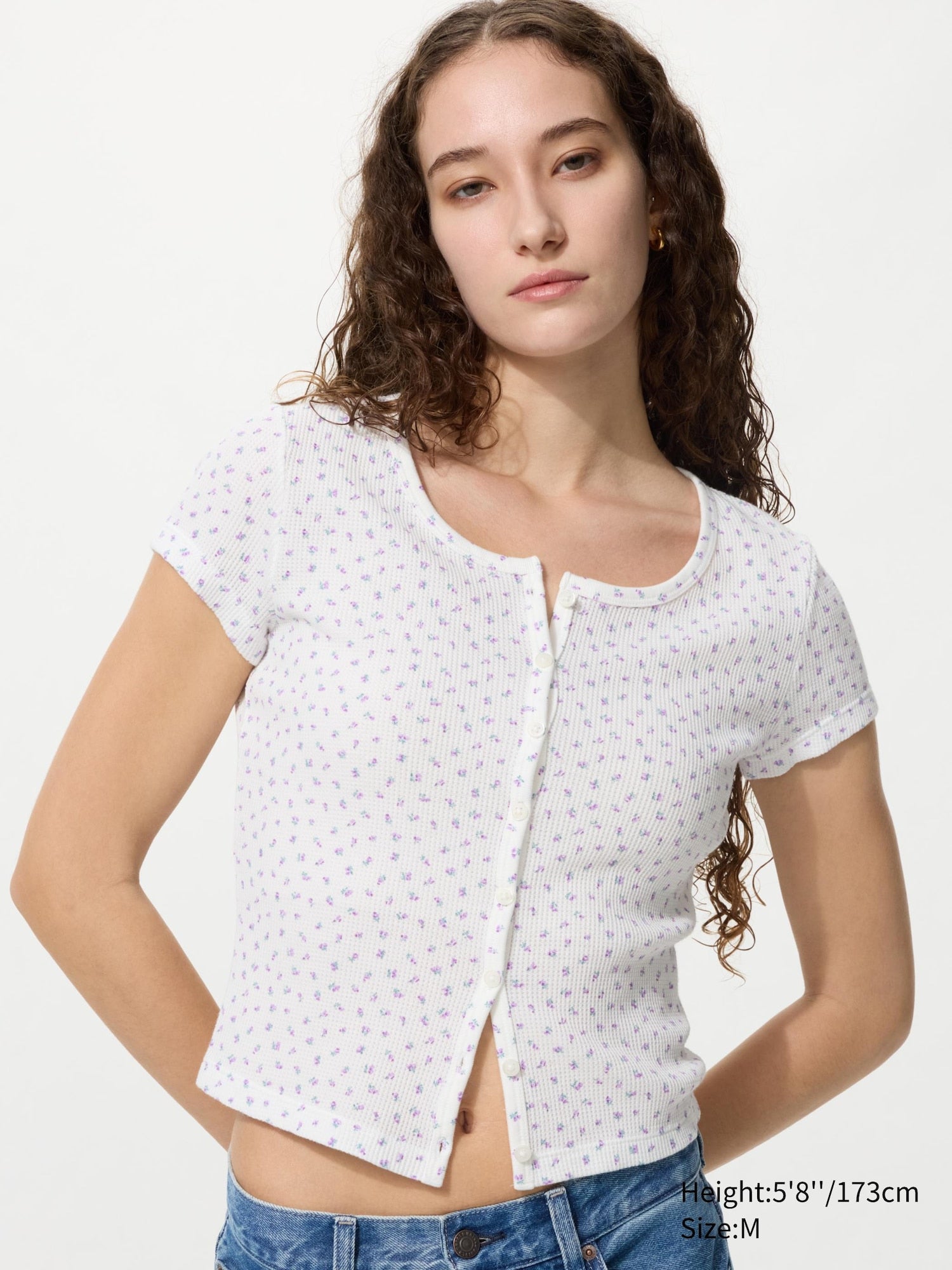 Waffle Full Open Mini T - WHITE
