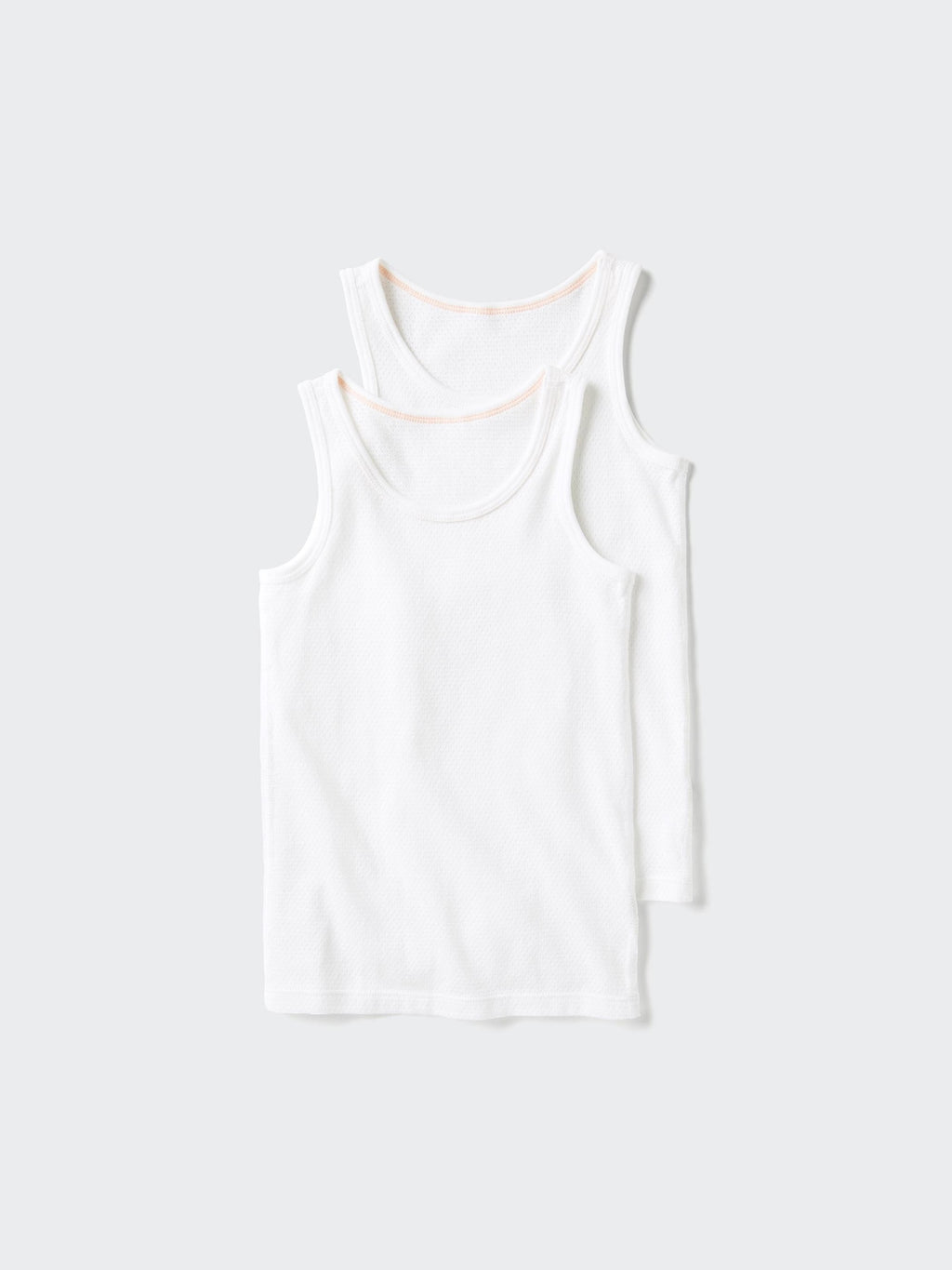 Cotton Mesh Tank Top 2 Pairs Striped - PINK