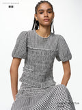 Shirring Volume Sleeve T-Shirt - OFF WHITE