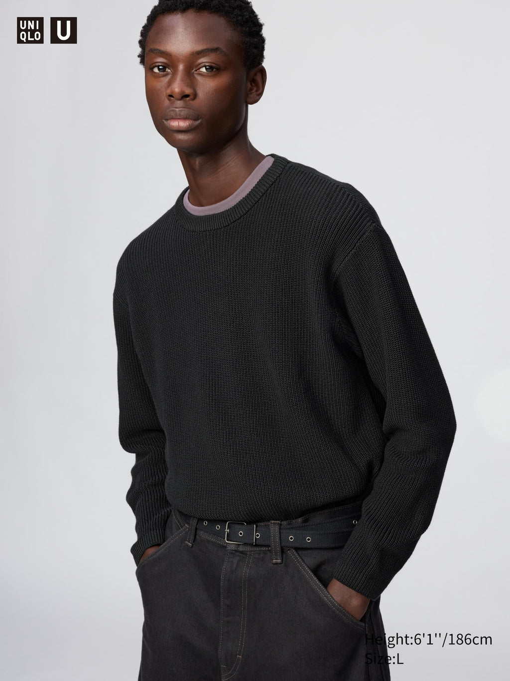 Crew Neck Sweater - BLACK