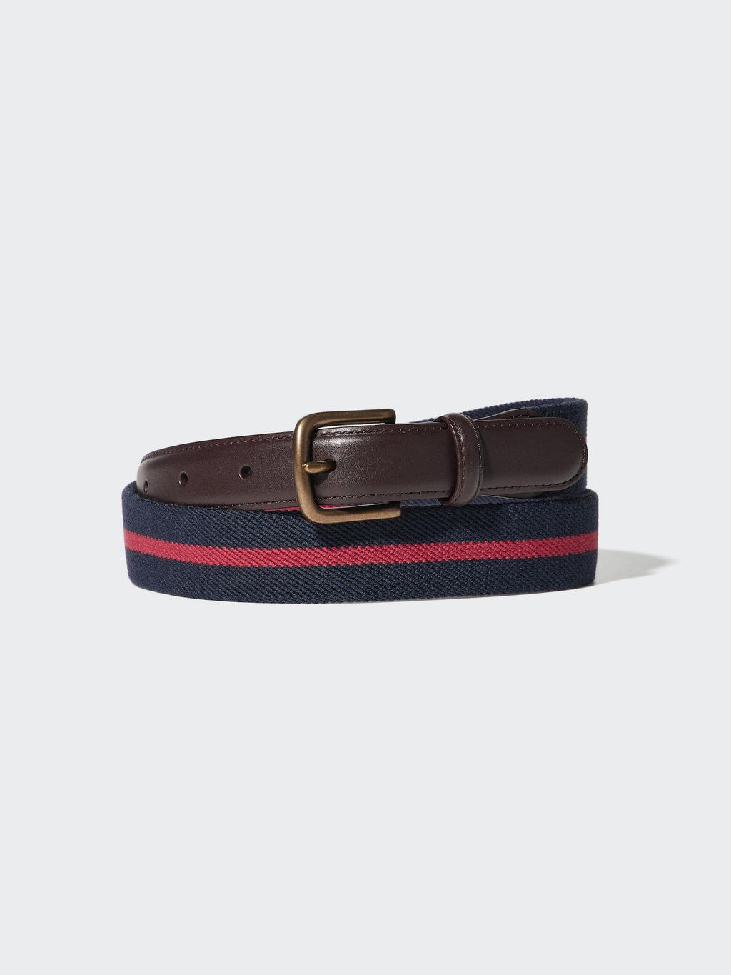 Leather Combination Striped Belt - RED