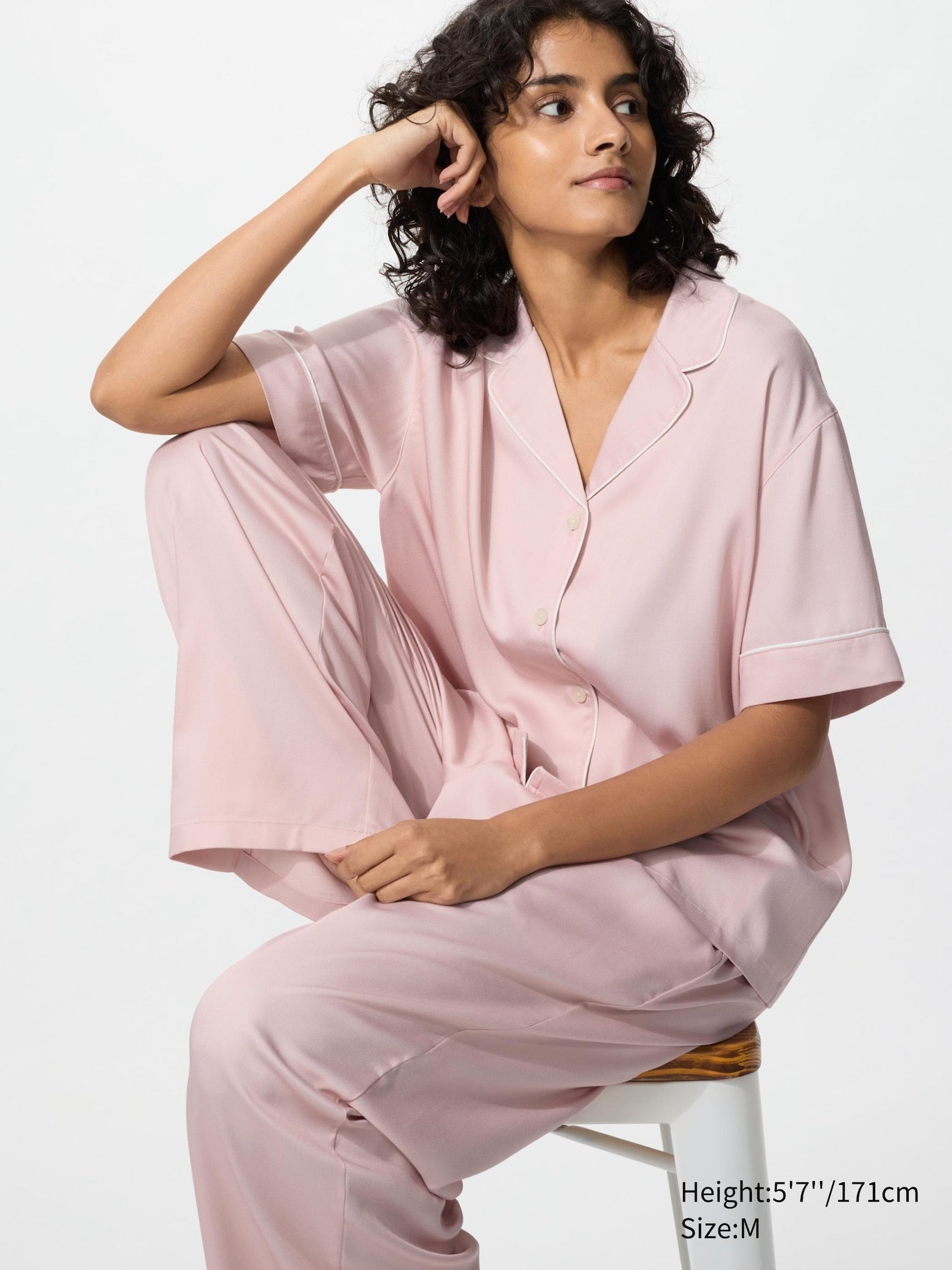 Satin Pajamas Short Sleeve - PINK