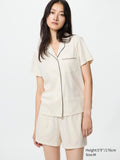 AIRism Cotton Pajamas Short Sleeve - OFF WHITE